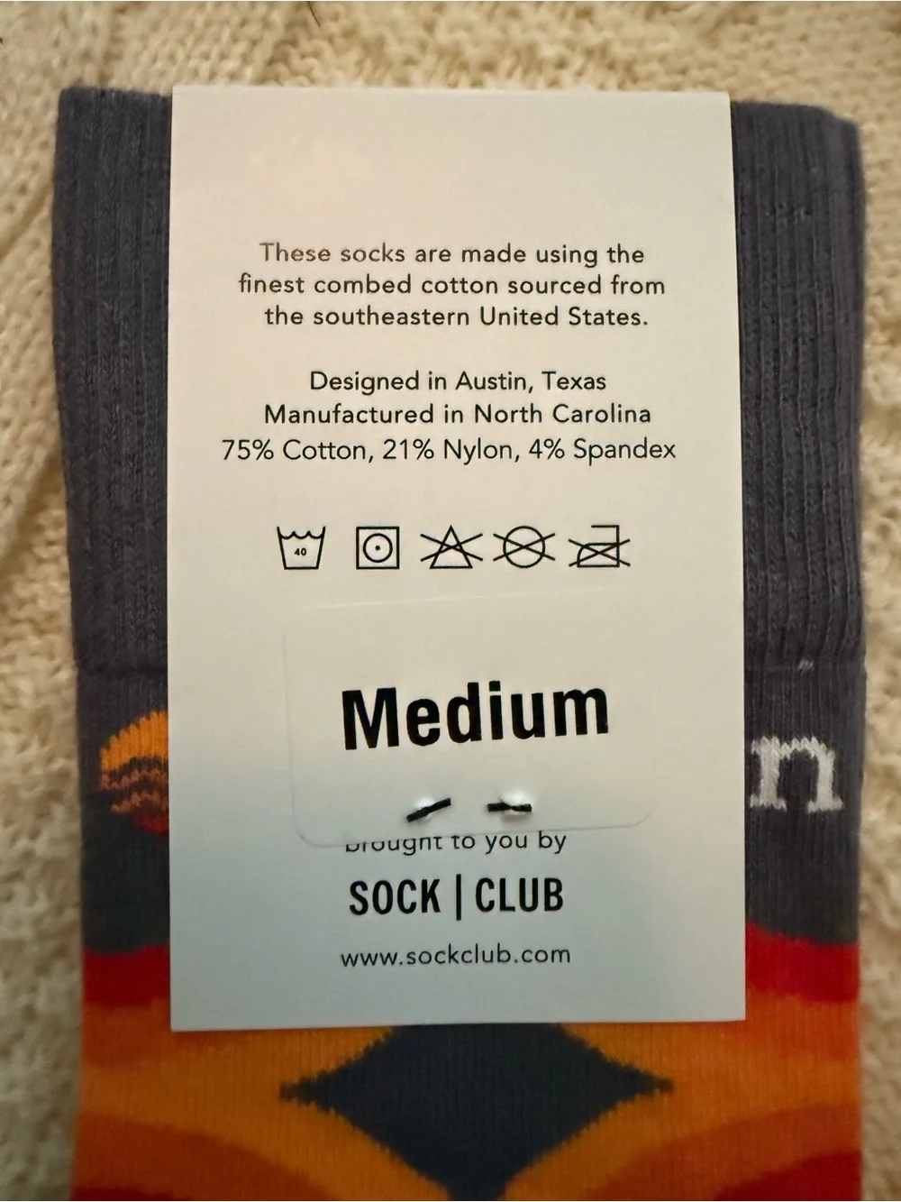 Halcyon Men's Bold Orange & Red Retro Pattern Crew Socks